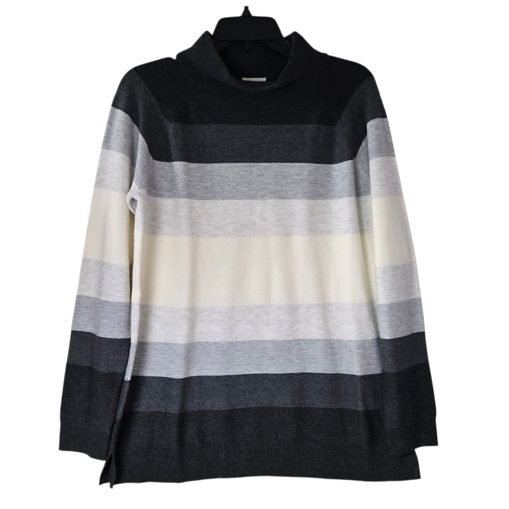 NWT Talbots Ombre Stripe Colorblock Mock Neck Sweater